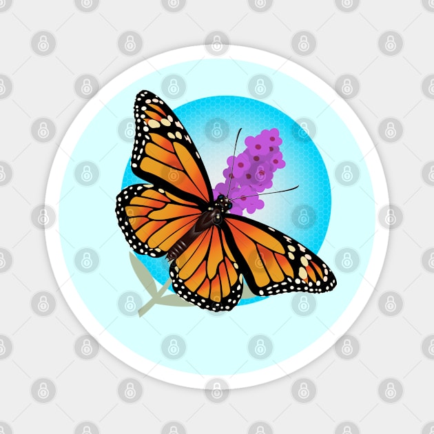 Butterfly and Buddleja Magnet by Ricogfx